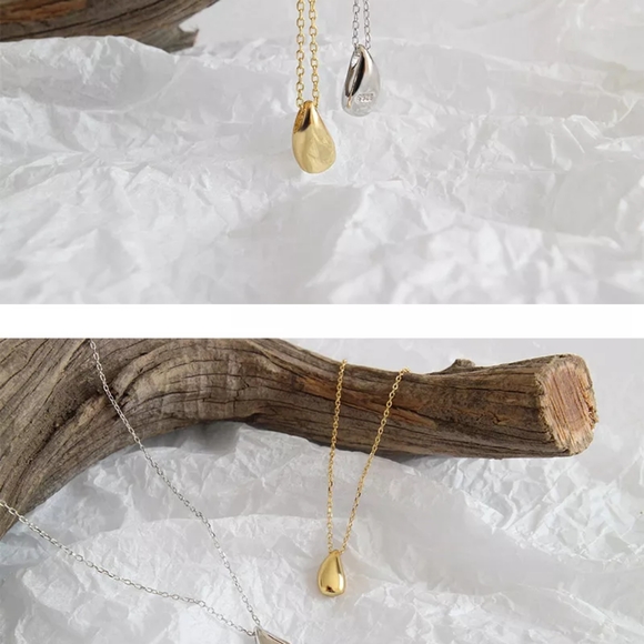 NEW Water Drop Necklace | 18k Gold Vermeil Over Sterling Silver - Picture 13 of 14